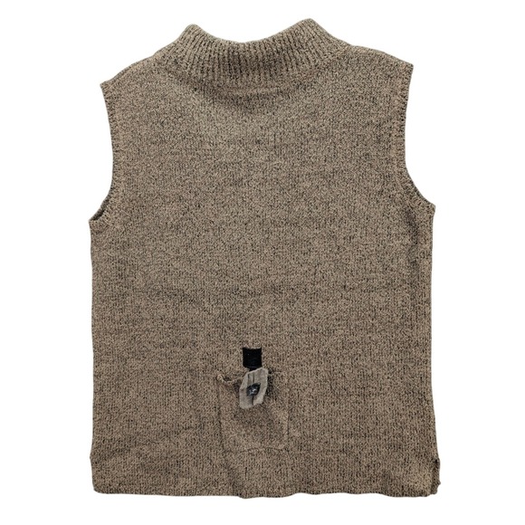 Kindred Spirit Sweater Vest Womens L Silk Linen Blend Sleeveless Mock Neck Knit - Picture 1 of 10